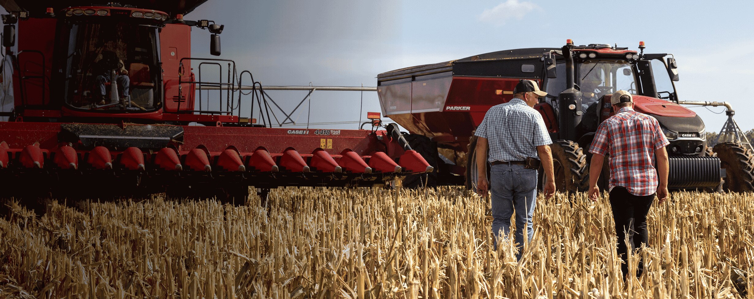 Case IH farmers in the field